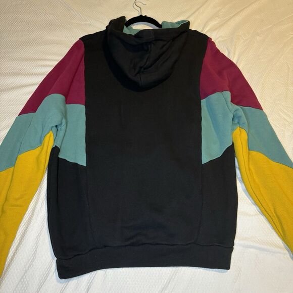 Urban Outfitters Colorblock Hoodie Sweatshirt Small Oversized Multicolor Retro - Picture 10 of 13